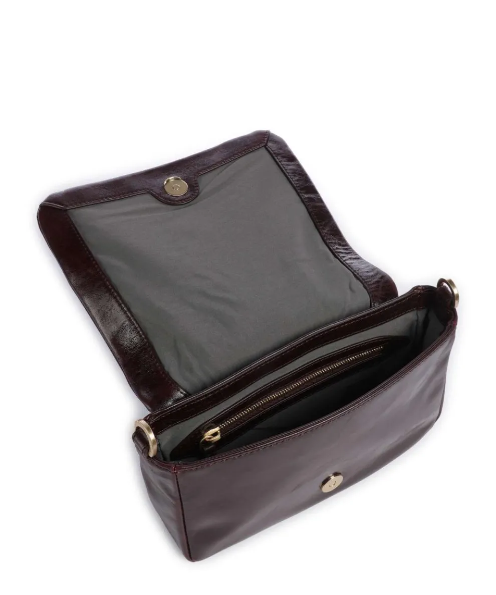 Mila Icon Crinkle Umhängetasche fein genarbtes Rindsleder bordeaux