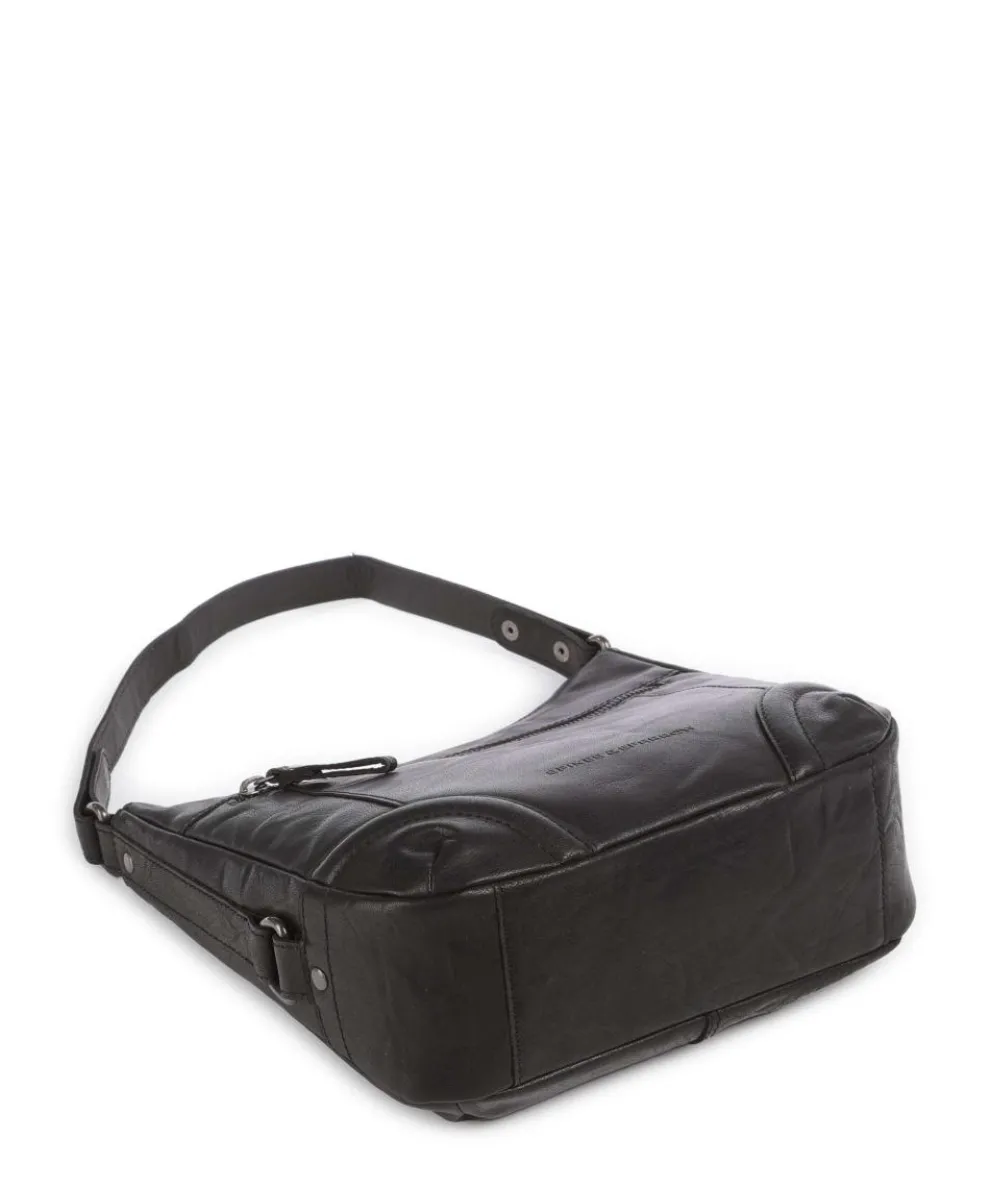 Bronco Candee Beuteltasche fein genarbtes Leder schwarz