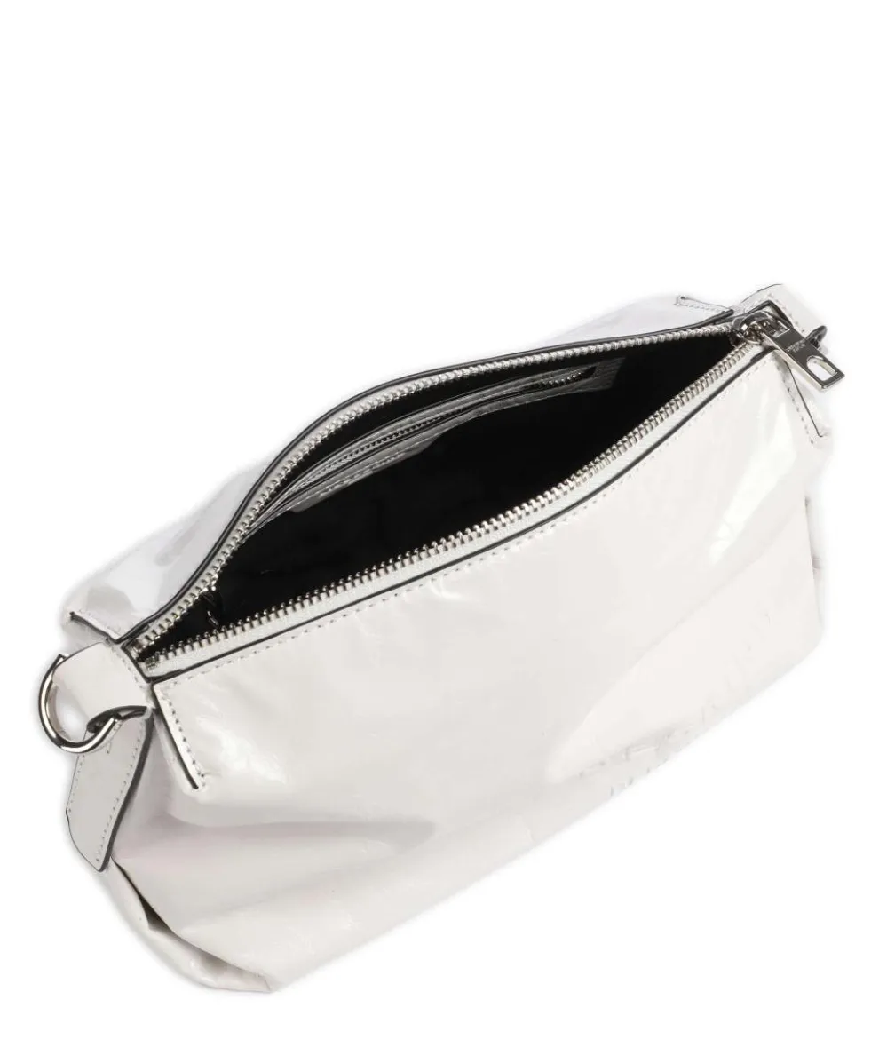 Elvira Paper Touch Crinkle S Umhängetasche fein genarbtes Leder weiß