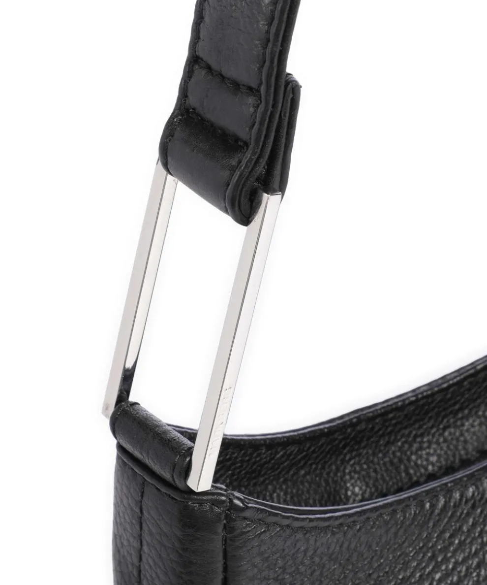 Arialla Schultertasche genarbtes Rindsleder schwarz