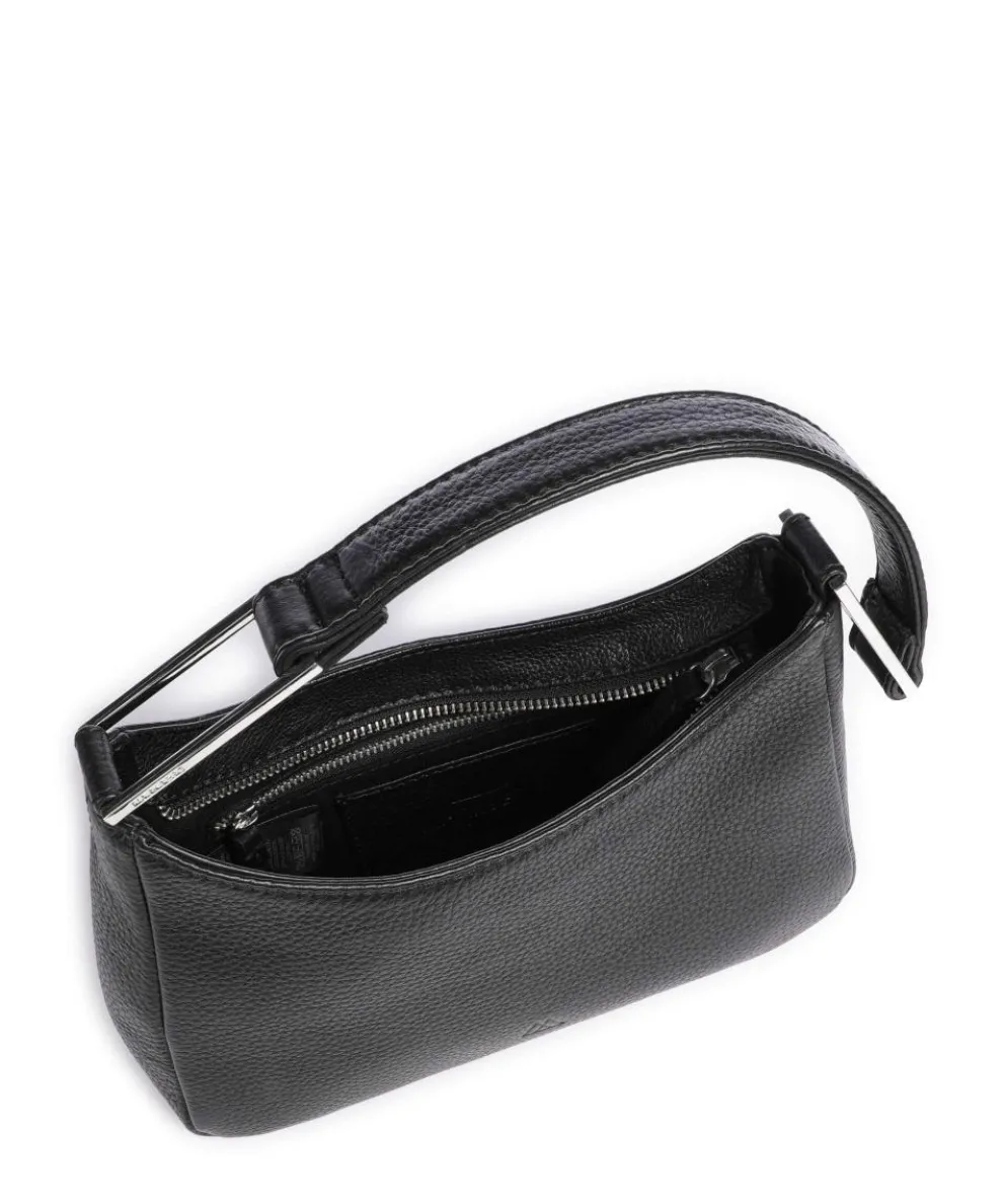 Arialla Schultertasche genarbtes Rindsleder schwarz