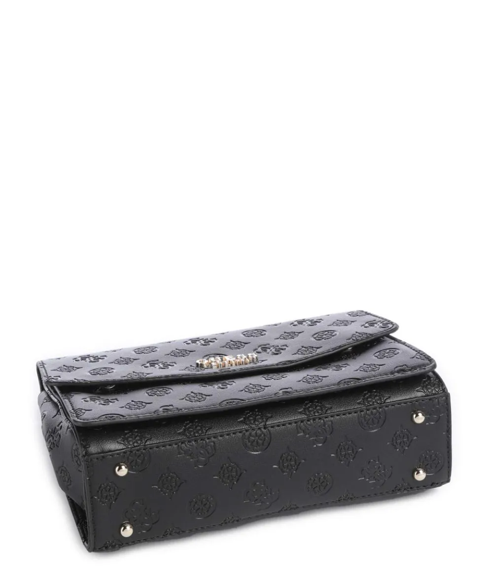 Phoebe Peony Debossed Schultertasche Lederimitat schwarz