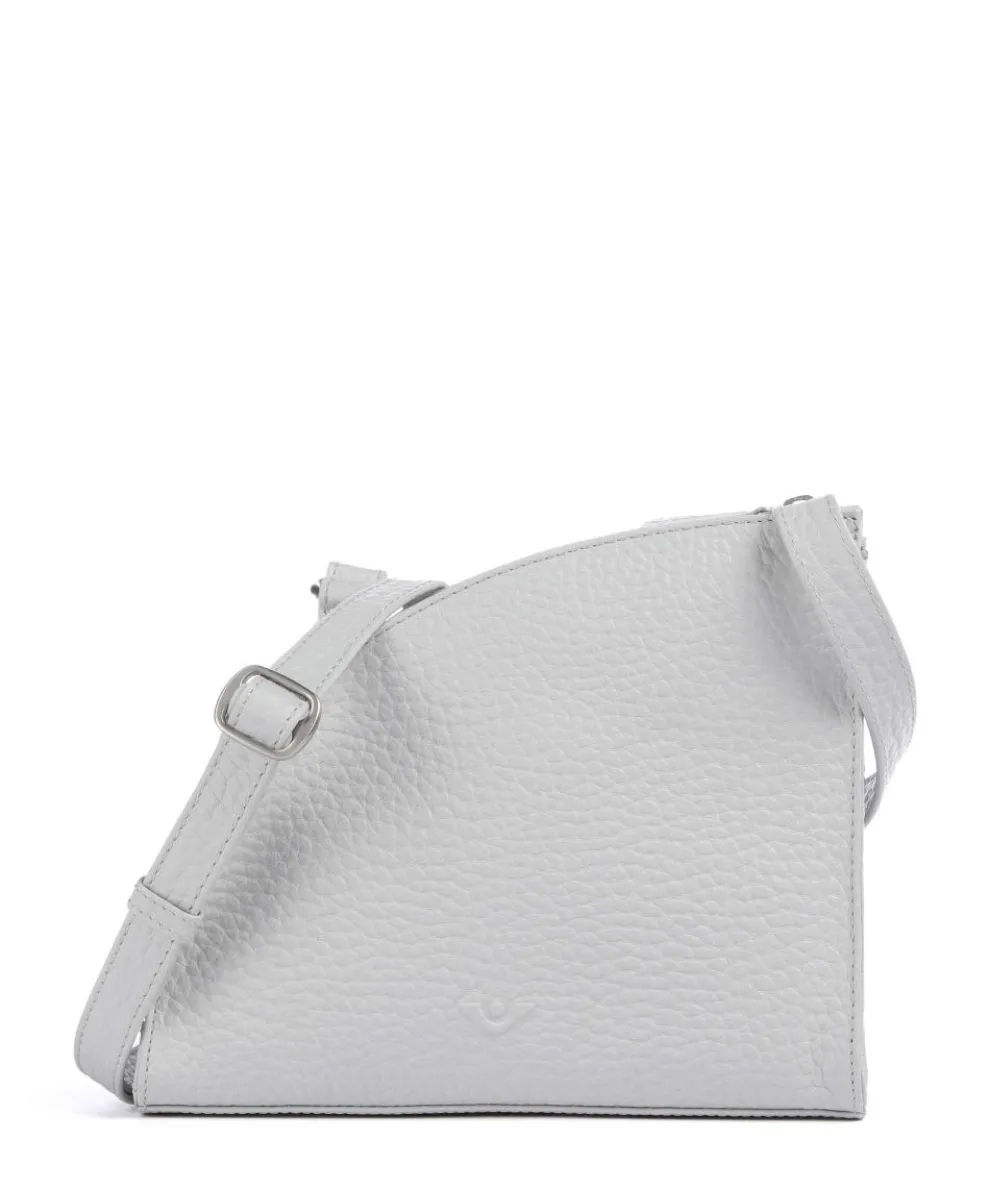 Hirsch Britney Umhängetasche genarbtes Leder hellgrau