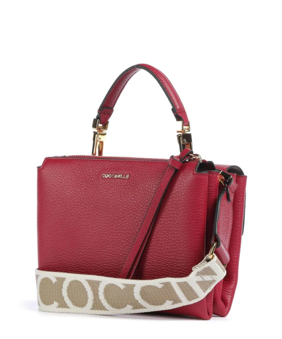 Arlettis Signature Umhängetasche genarbtes Leder rot