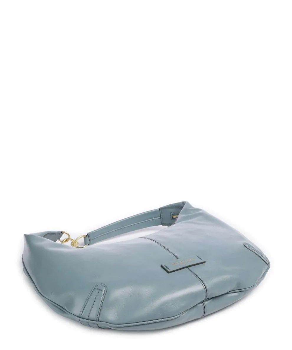 Flavia Schultertasche fein genarbtes Rindsleder hellblau