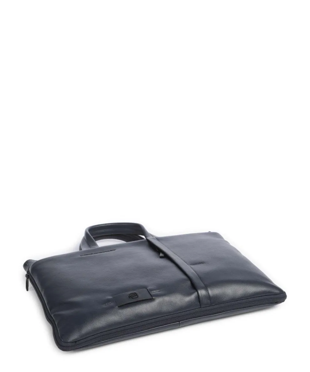 W137 Aktentasche 15″ genarbtes Rindsleder dunkelblau