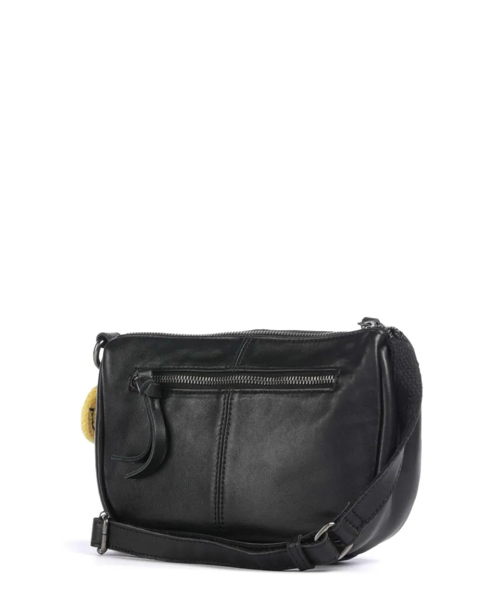 Take A Smile Umhängetasche Schafsleder schwarz