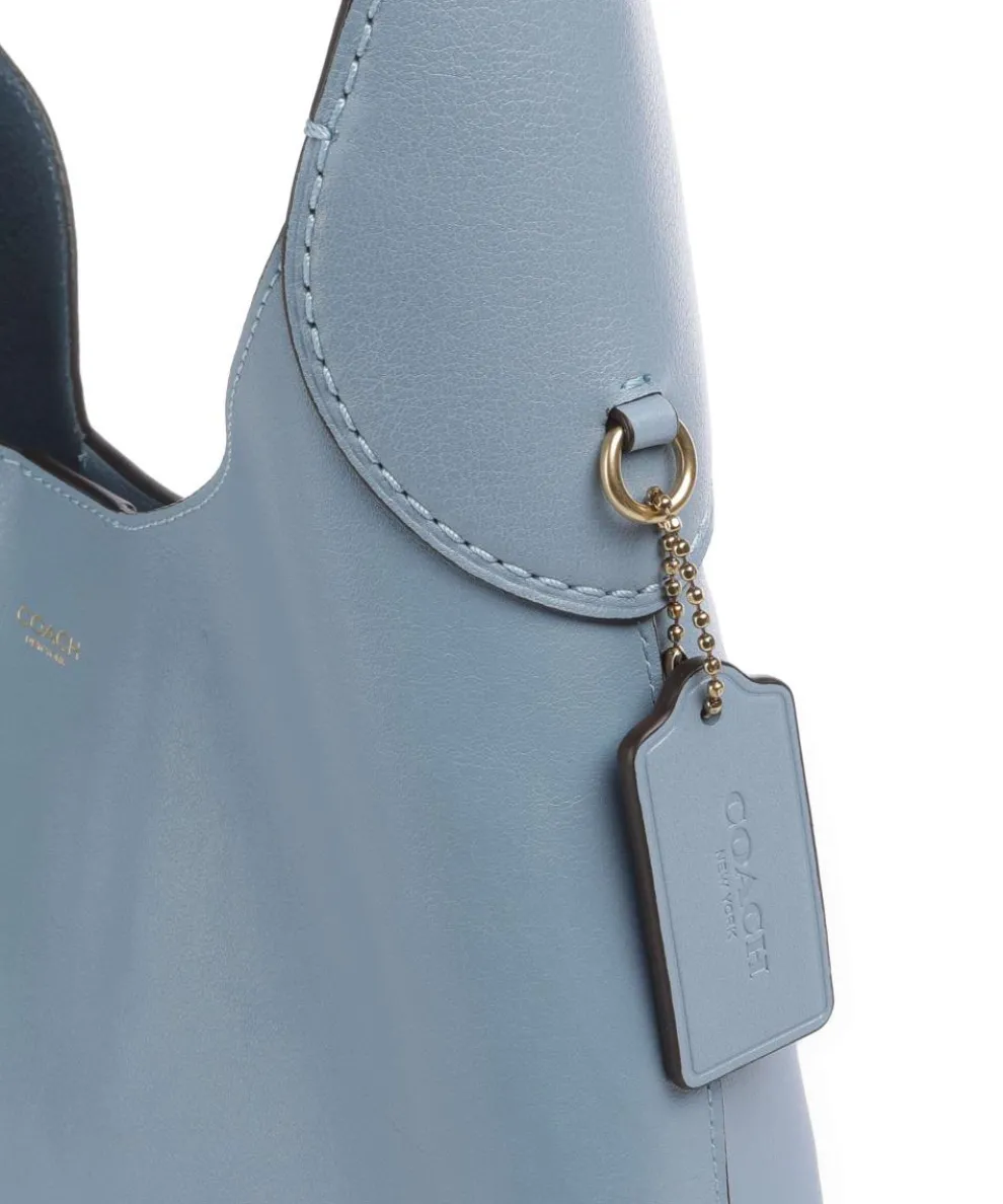 Brooklyn 28 Beuteltasche fein genarbtes Leder hellblau