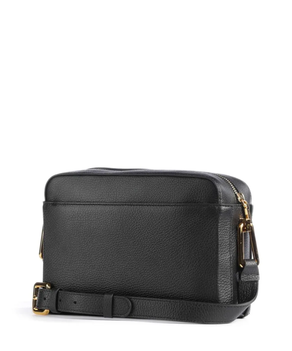 Liya Umhängetasche genarbtes Leder schwarz