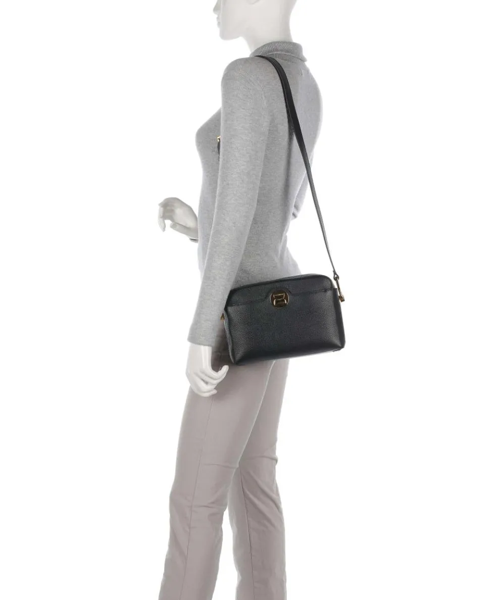 Liya Umhängetasche genarbtes Leder schwarz