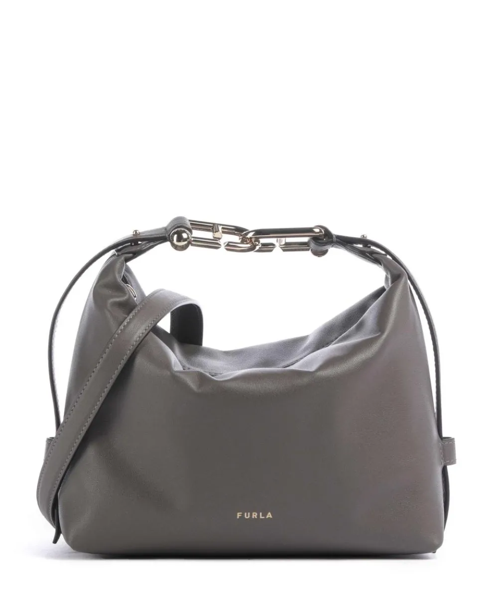 Tonie Mini Handtasche fein genarbtes Leder dunkelgrau