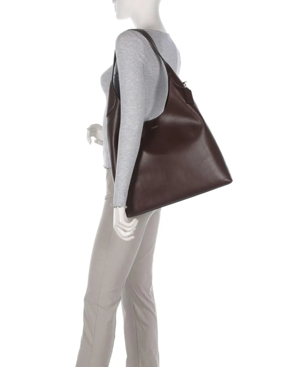 Brooklyn 39 Beuteltasche genarbtes Leder dunkelbraun