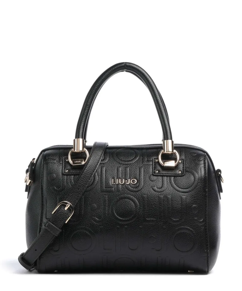 Manhattan S Handtasche Lederimitat schwarz