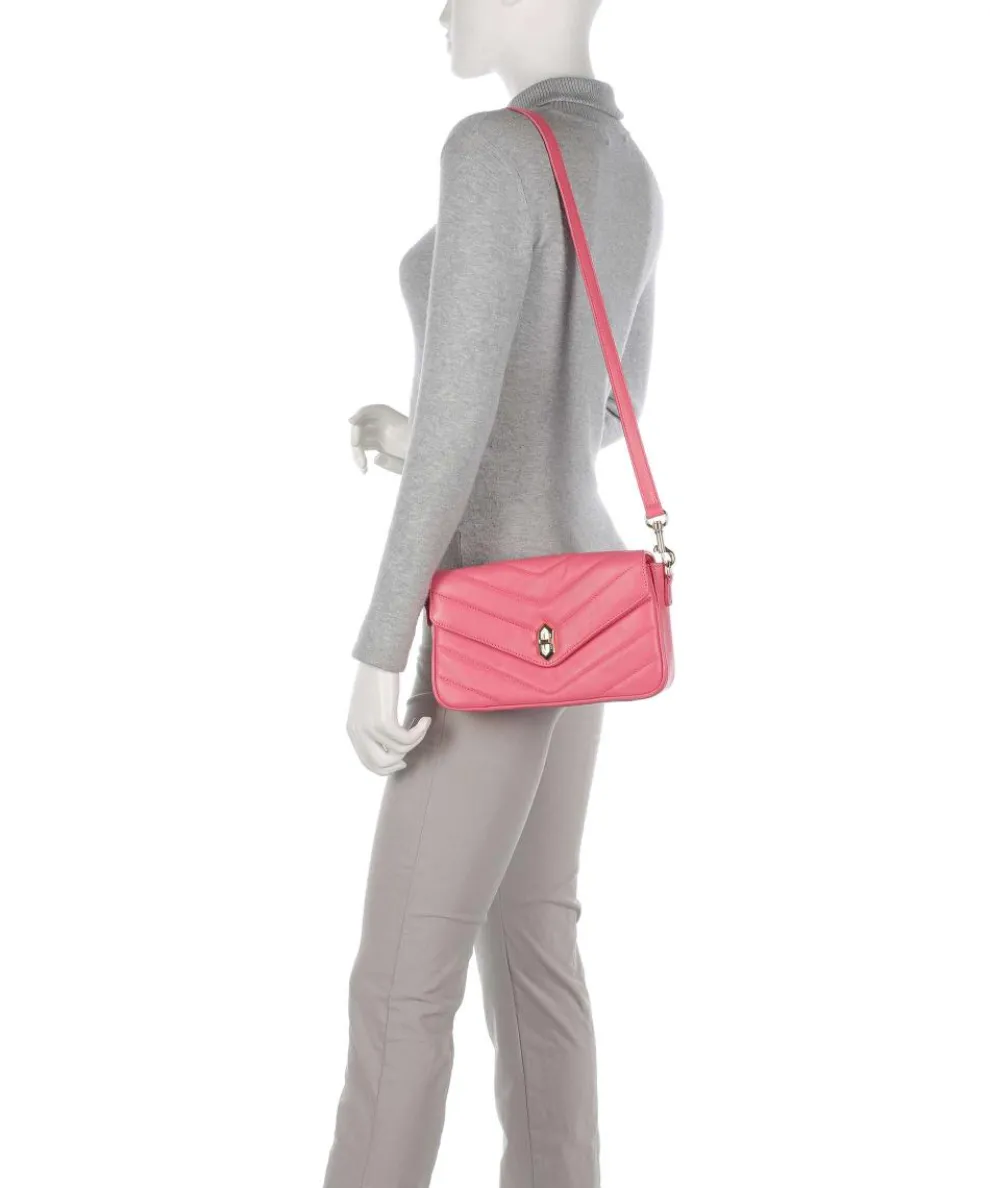 Soft Matelassé Umhängetasche weiches Rindsleder pink