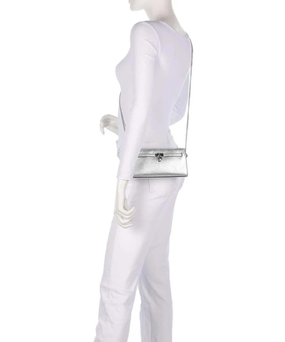 Hamilton XS Umhängetasche genarbtes Rindsleder silber