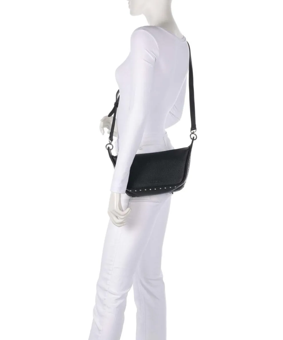 Feel Wild Umhängetasche genarbtes Leder schwarz