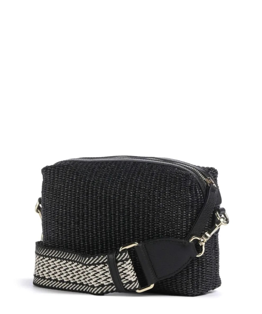 Raffia Kaia Umhängetasche Bast schwarz