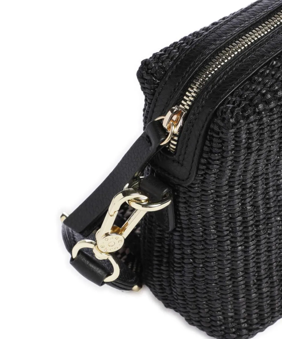 Raffia Kaia Umhängetasche Bast schwarz