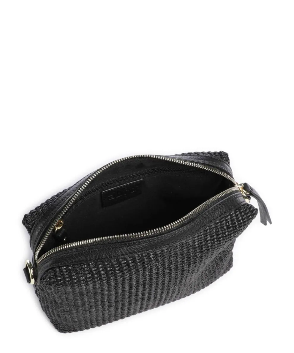 Raffia Kaia Umhängetasche Bast schwarz