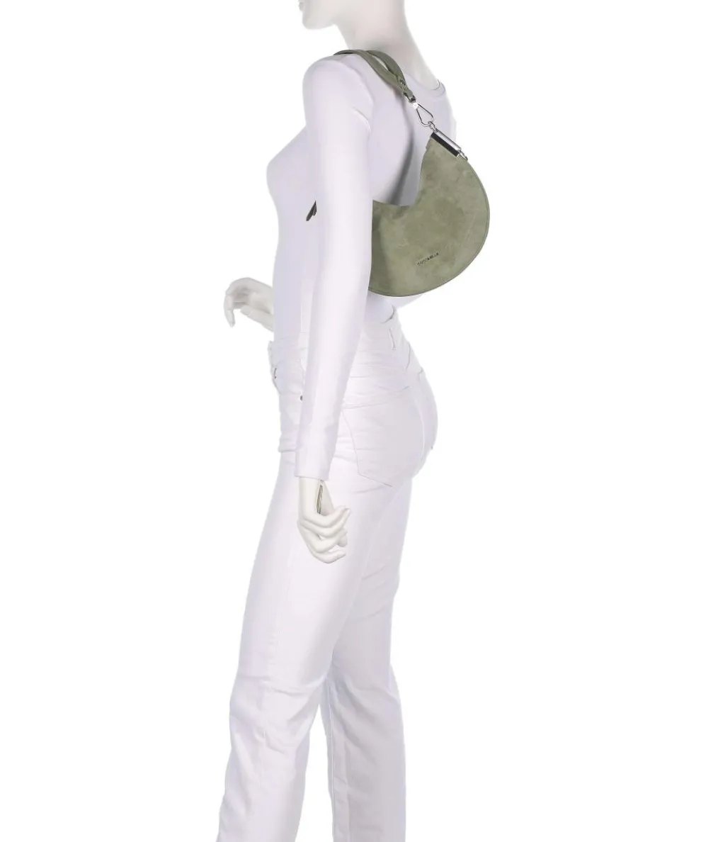 Sunup Suede Schultertasche aufgerautes Rindsleder graugrün