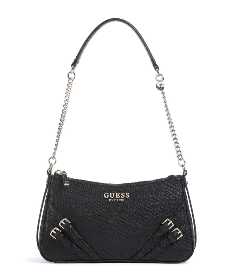 Bramina Schultertasche Lederimitat schwarz