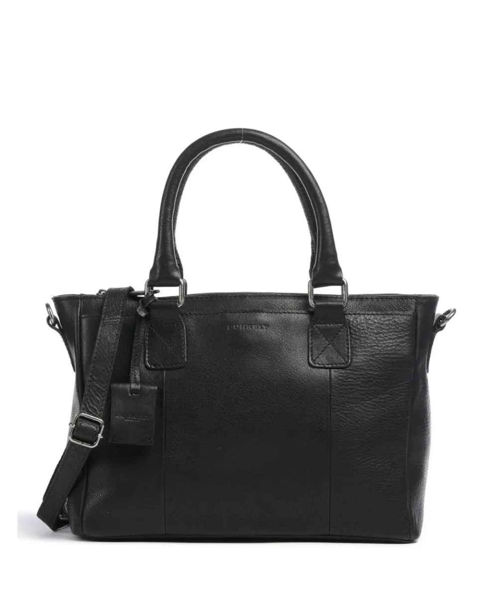 Antique Avery Handtasche genarbtes Leder schwarz