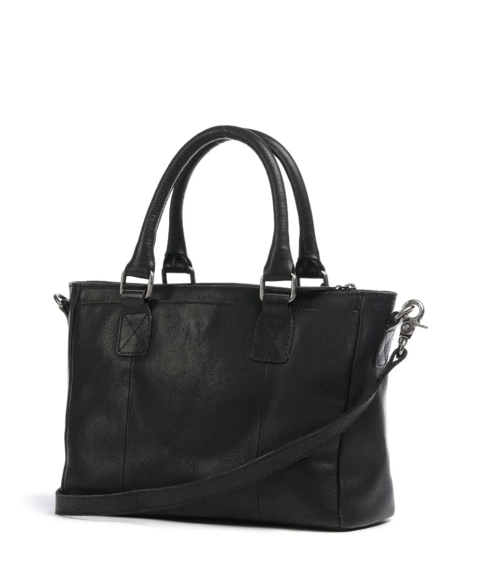 Antique Avery Handtasche genarbtes Leder schwarz