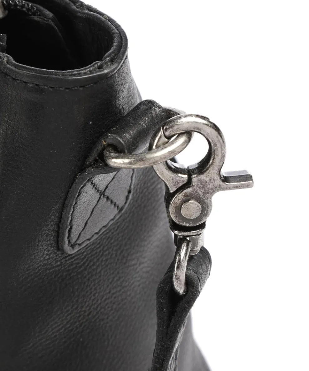 Antique Avery Handtasche genarbtes Leder schwarz