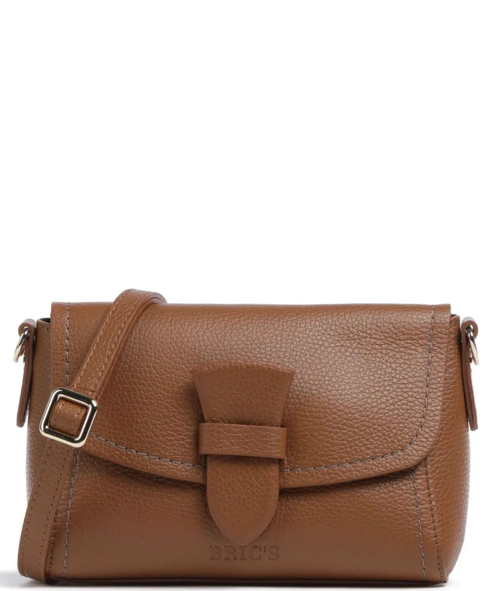 Gondola Umhängetasche genarbtes Leder braun