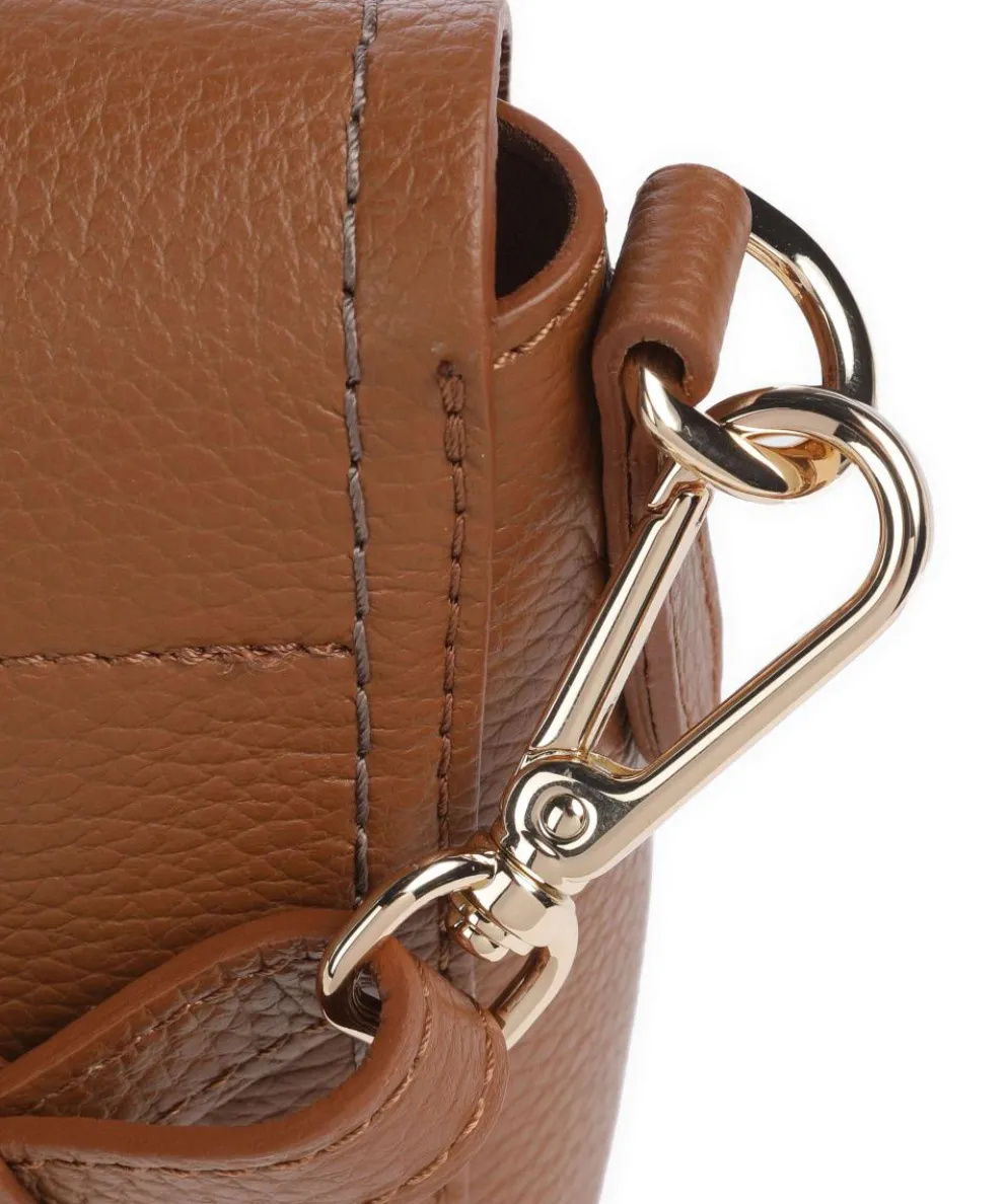 Gondola Umhängetasche genarbtes Leder braun