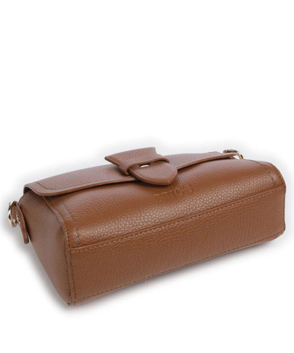 Gondola Umhängetasche genarbtes Leder braun