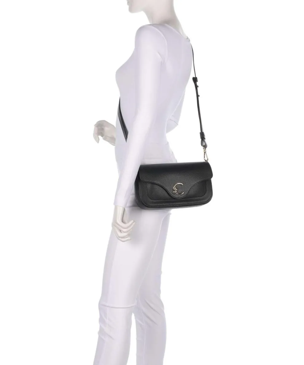 C-Me Umhängetasche genarbtes Rindsleder schwarz