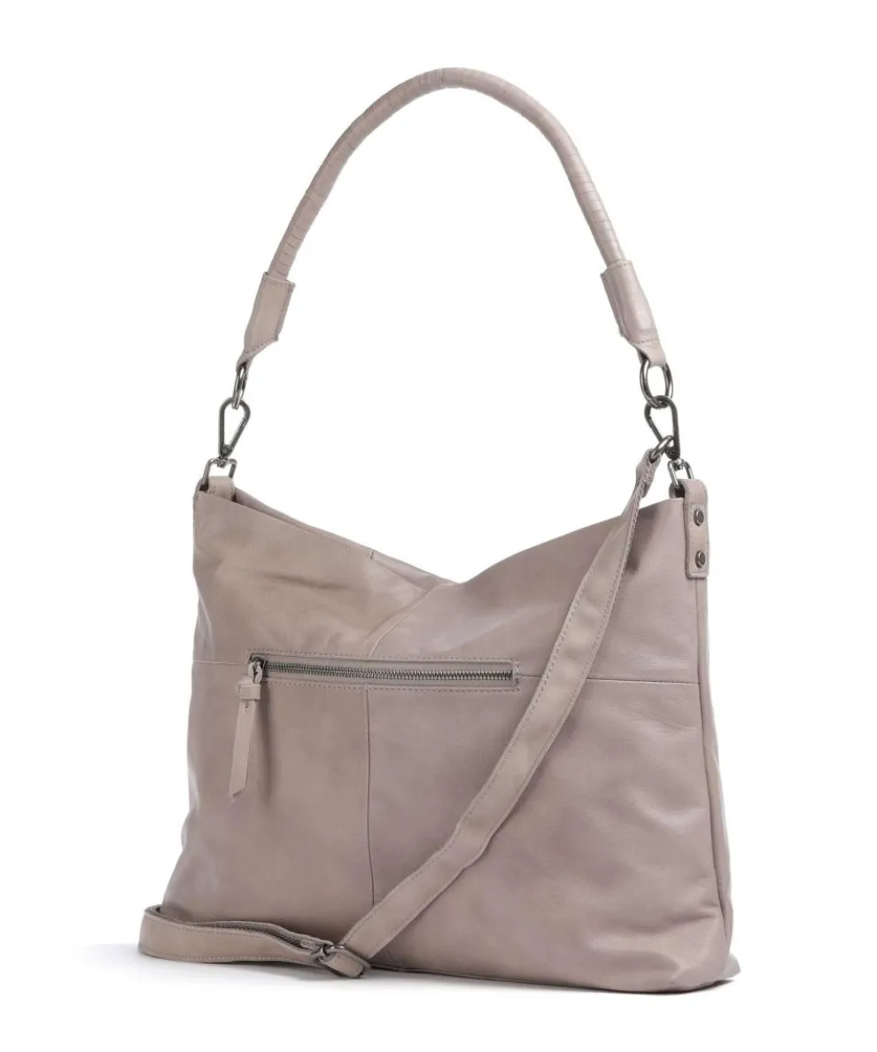 Calm Beuteltasche genarbtes Rindsleder taupe