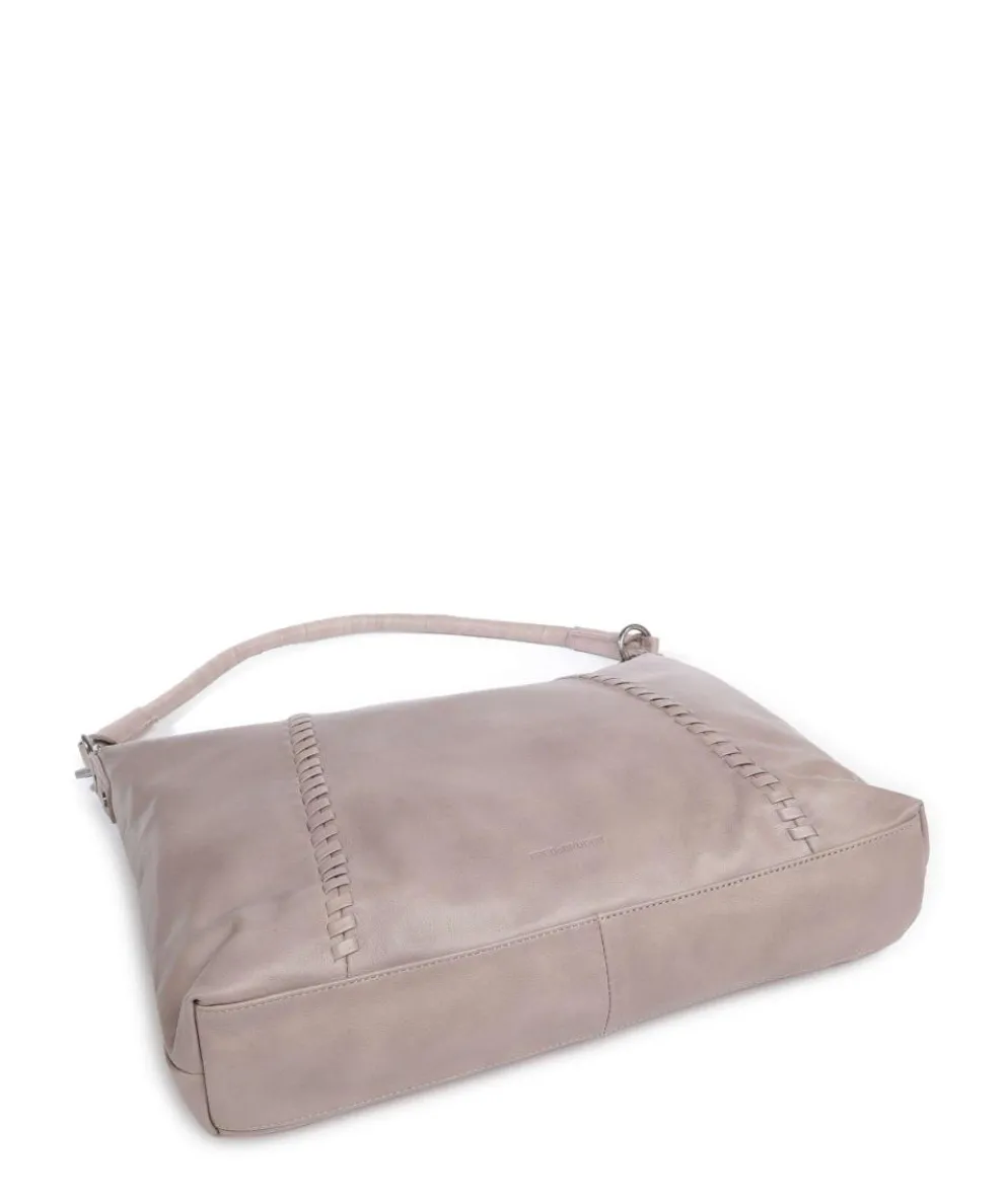 Calm Beuteltasche genarbtes Rindsleder taupe