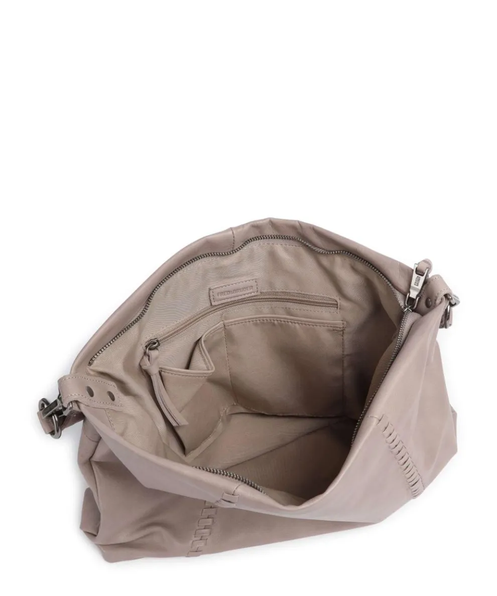 Calm Beuteltasche genarbtes Rindsleder taupe