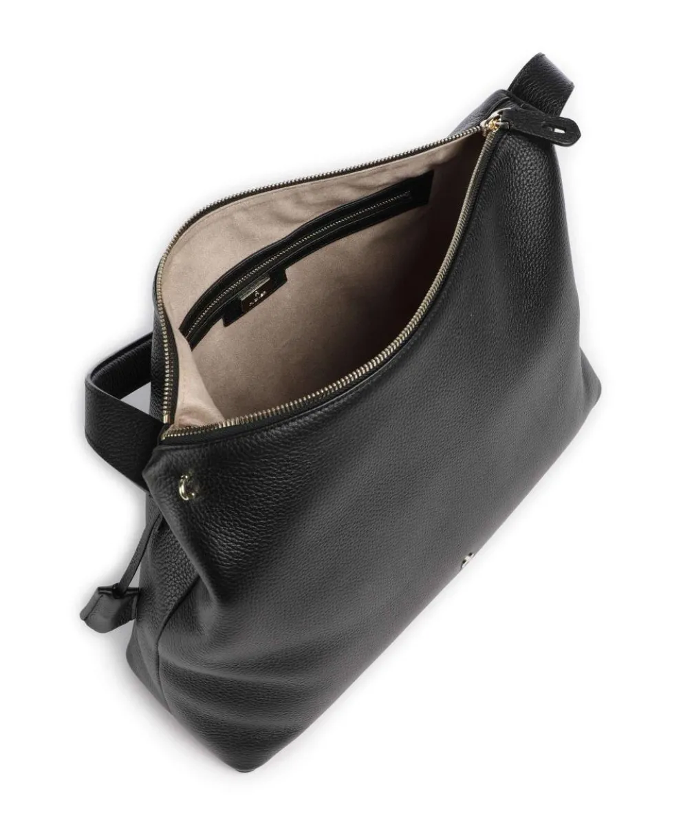 Delia L Beuteltasche genarbtes Rindsleder schwarz