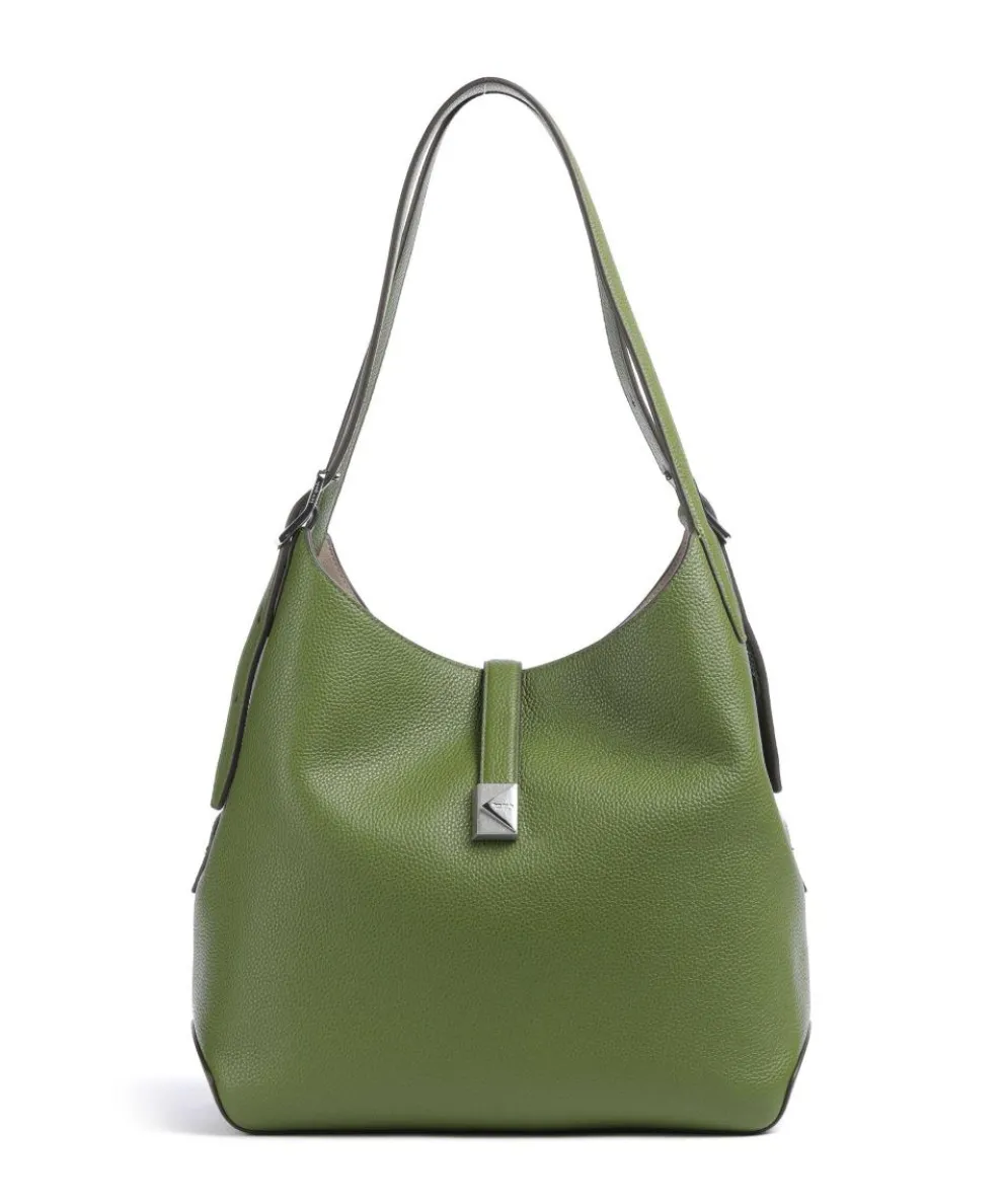 Deco Beuteltasche genarbtes Rindsleder khaki