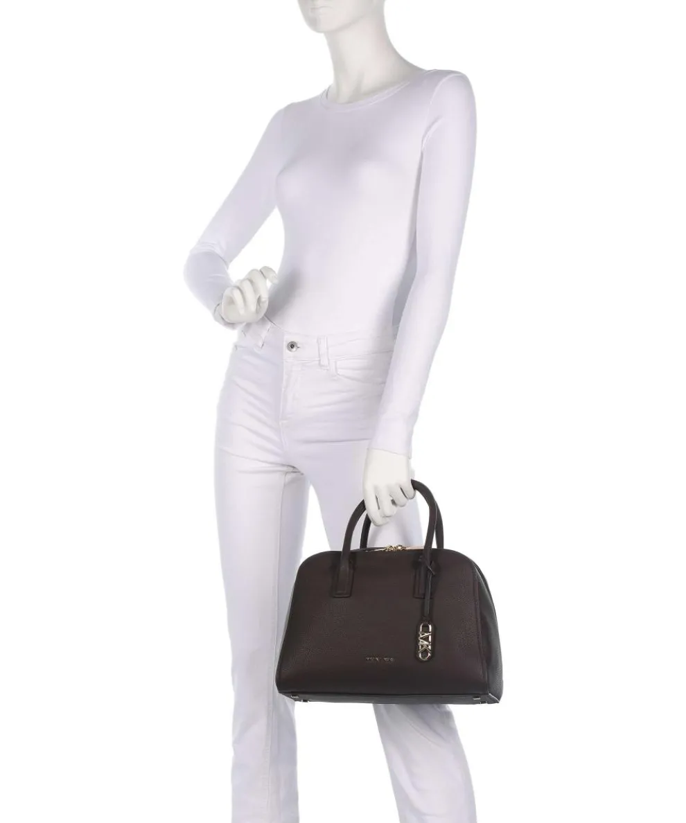 Ashton Medium Handtasche genarbtes Rindsleder dunkelbraun