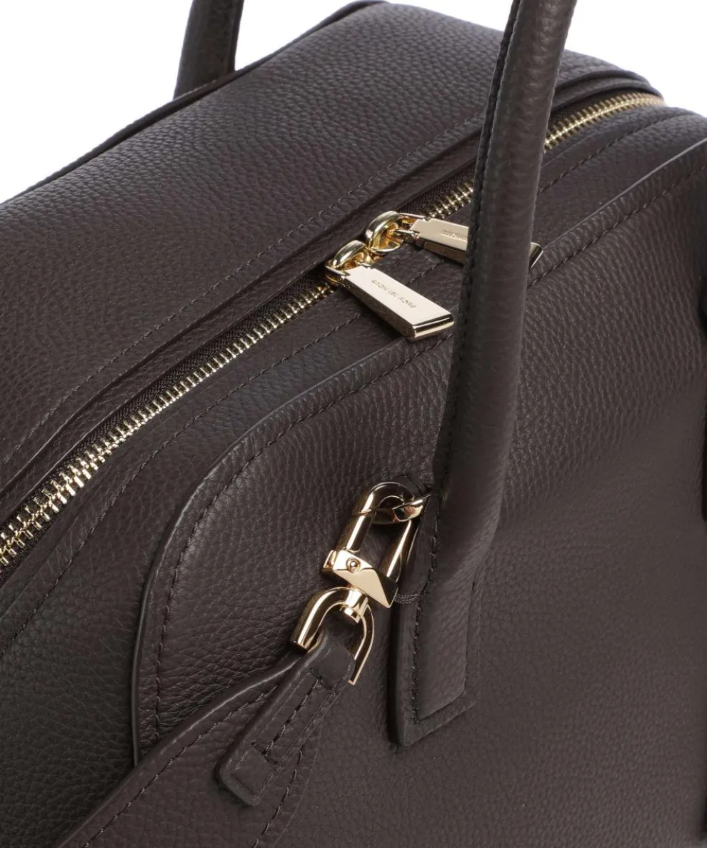 Ashton Medium Handtasche genarbtes Rindsleder dunkelbraun