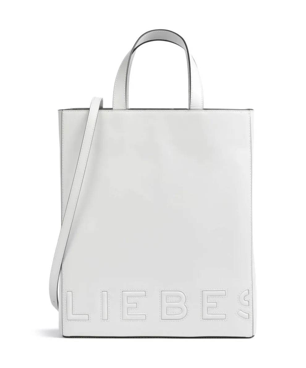 Paper Bag Logo Carter M Handtasche glattes Leder weiß