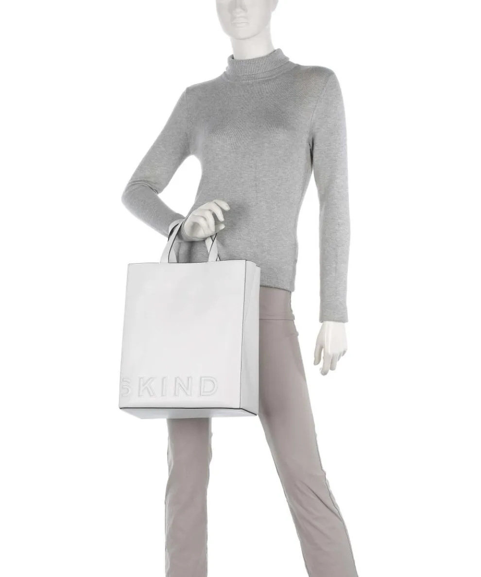 Paper Bag Logo Carter M Handtasche glattes Leder weiß