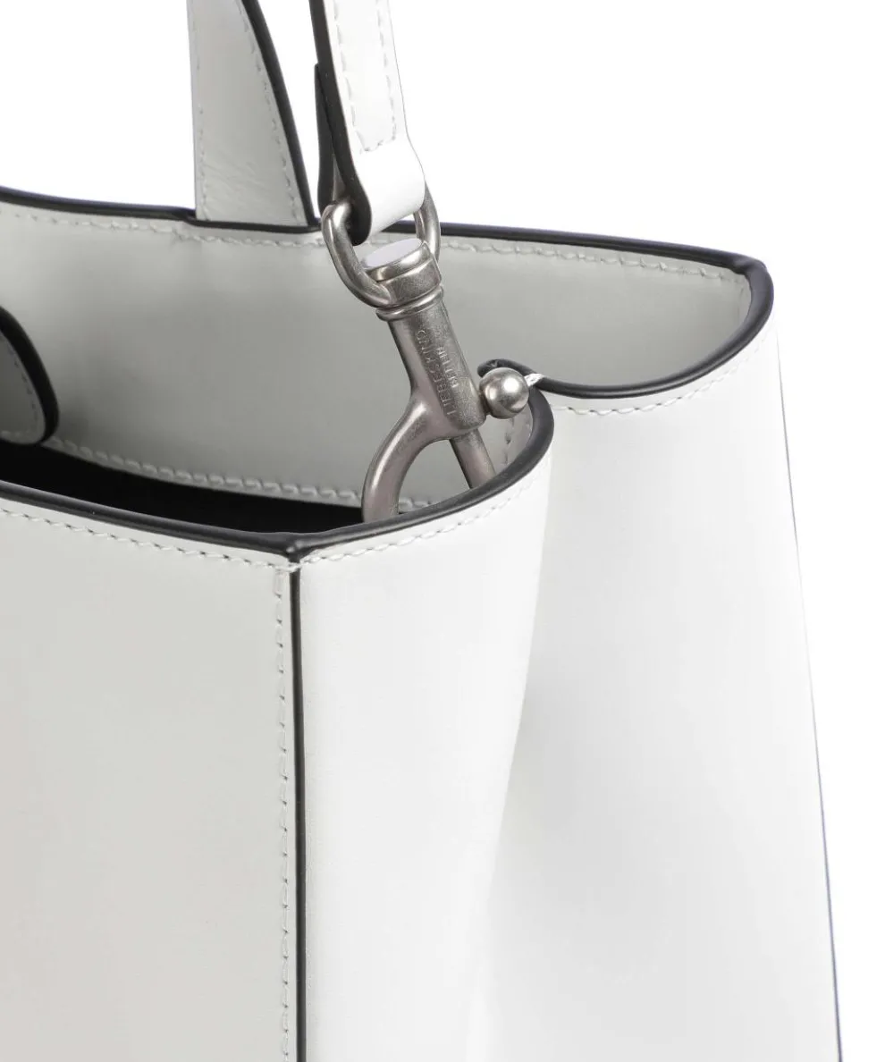 Paper Bag Logo Carter M Handtasche glattes Leder weiß