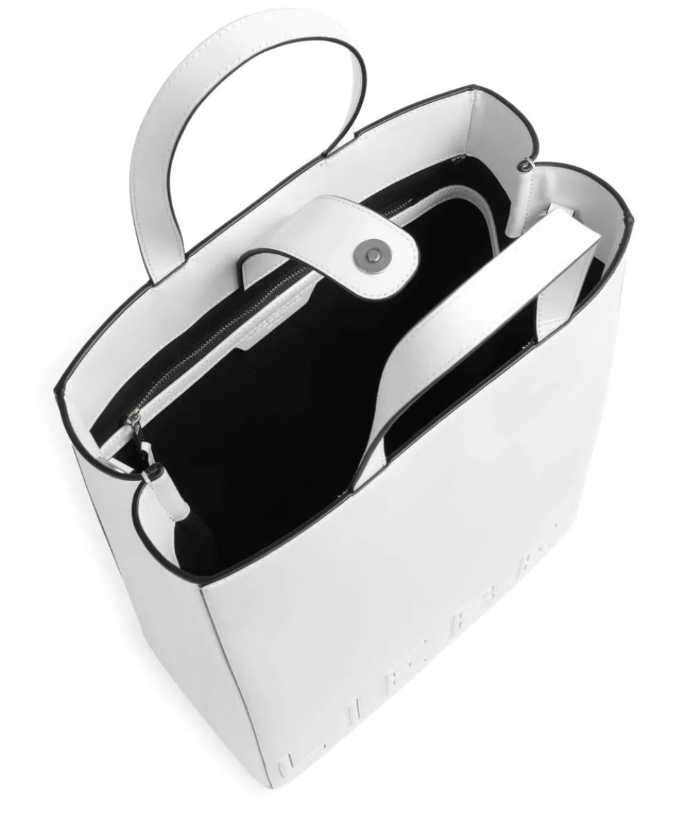 Paper Bag Logo Carter M Handtasche glattes Leder weiß