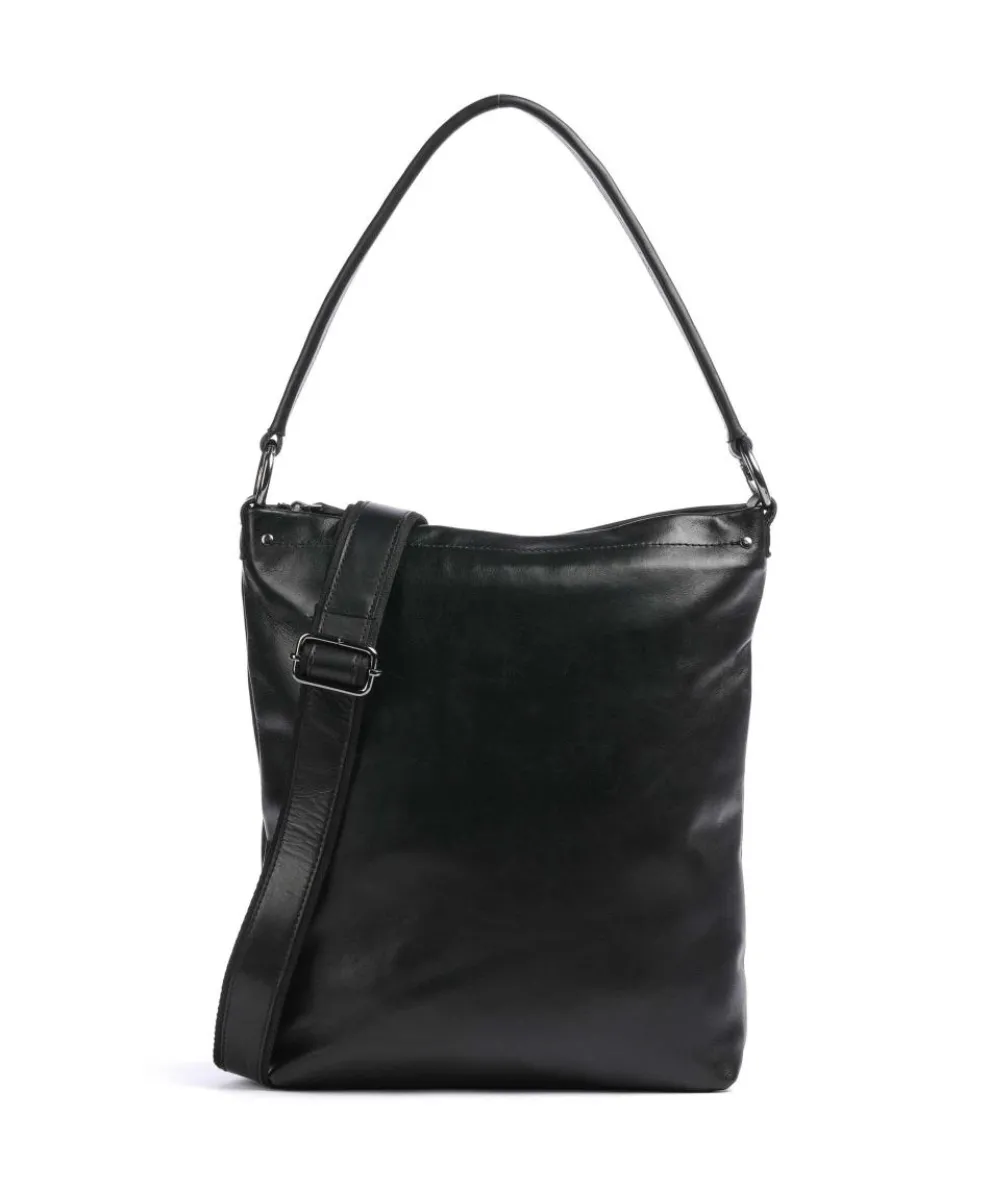 Caugio Beuteltasche fein genarbtes Rindsleder schwarz