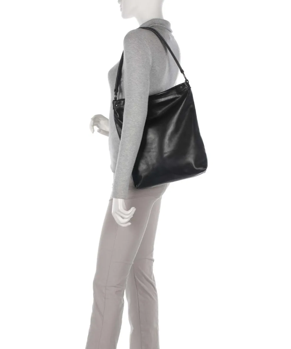 Caugio Beuteltasche fein genarbtes Rindsleder schwarz