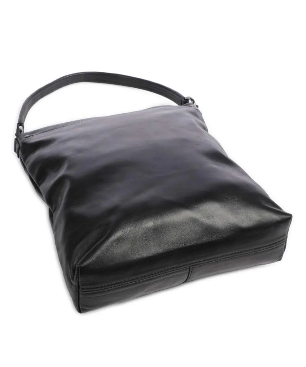 Caugio Beuteltasche fein genarbtes Rindsleder schwarz