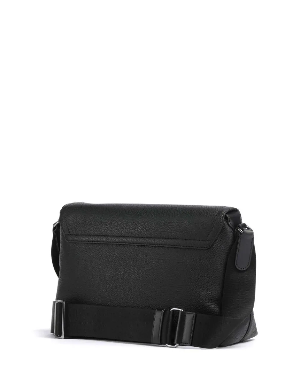 Hudson Umhängetasche genarbtes Rindsleder schwarz