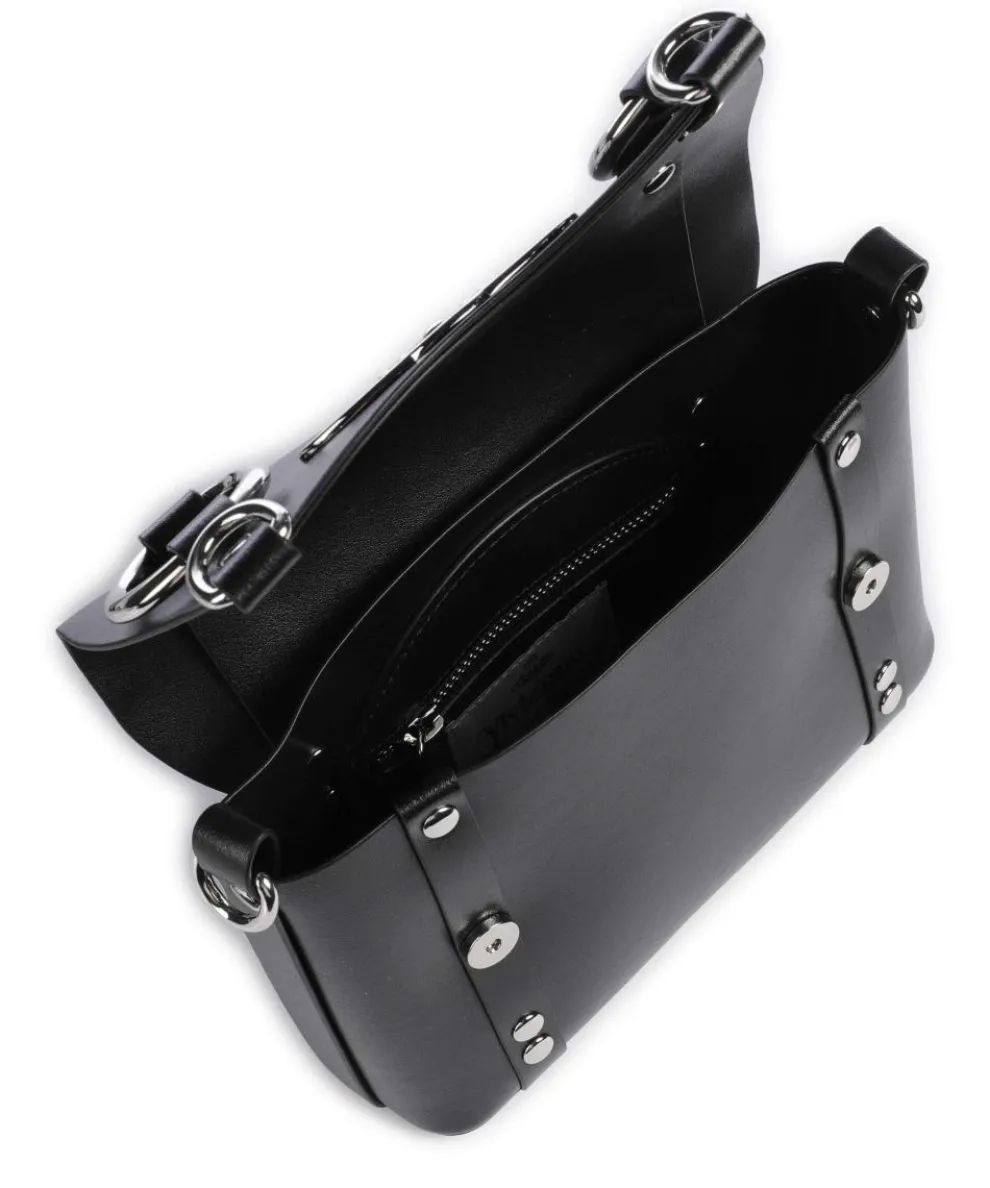 Kim Smooth Umhängetasche fein genarbtes Rindsleder schwarz