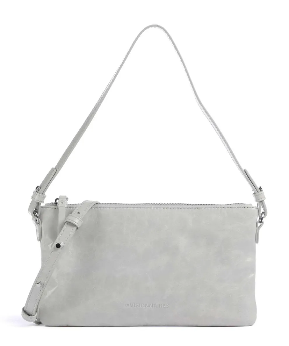 Alice Crinkle Schultertasche fein genarbtes Rindsleder hellgrau