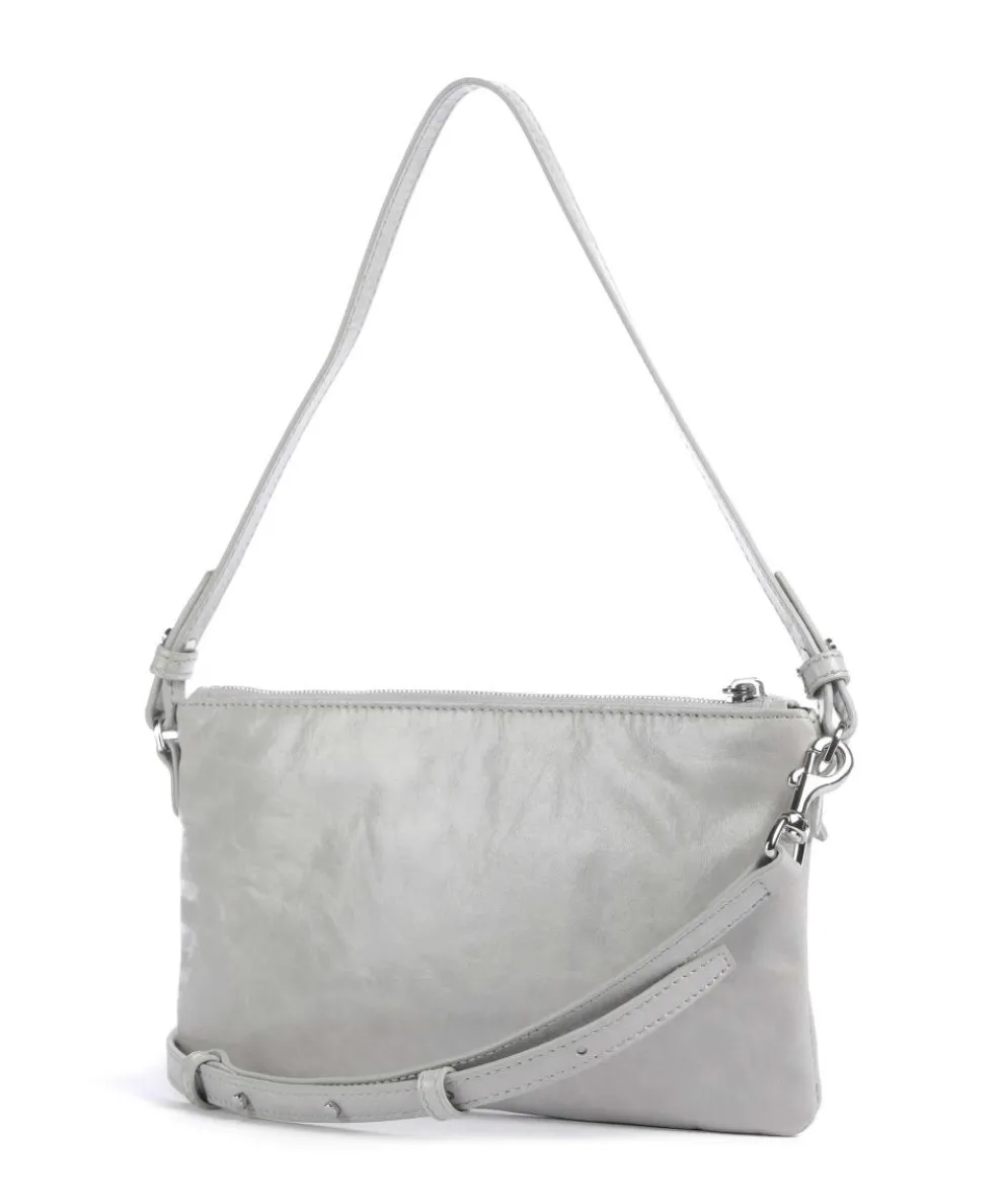 Alice Crinkle Schultertasche fein genarbtes Rindsleder hellgrau